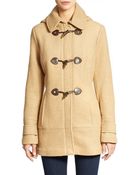 Calvin Klein Wool Boucle Duffle Coat - Lyst
