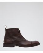 Reiss Cali Pebbled Leather Boots - Lyst