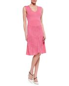 Catherine Malandrino Pointelle Knit Fit & Flare Dress - Lyst
