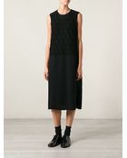 Comme Des Garçons Contrasting Knitted Top Aline Dress - Lyst