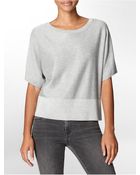 Calvin Klein Jeans Metallic Drop Shoulder Cotton Blend Short Sleeve Top - Lyst