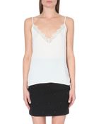 The Kooples Lace-trim Crepe Camisole - Lyst