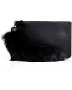 Emilio Pucci Leather Clutch With Fox Tassel - Lyst