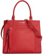 Calvin Klein Saffiano Small Tote - Lyst