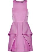 Tibi Simona Piquã© Peplum Mini Dress - Lyst