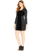 Kensie Long-Sleeve Stand-Collar Lace-Overlay Dress - Lyst