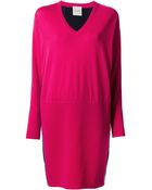 Nude Contrast Front And Back Sweater Dress - Lyst