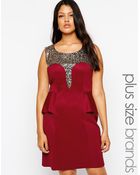 Lovedrobe Embellshed Peplum Pencil Dress - Lyst