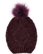 Oasis Boucle Fur Pom Beanie Hat - Lyst