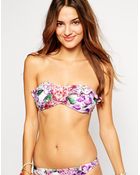 Seafolly Mini Tube Printed Bandeau Bikini Top With Ruffle - Lyst