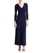 Laundry By Shelli Segal Jersey Wrap Gown - Lyst