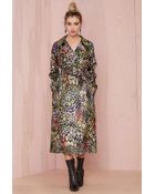 Nasty Gal Collection Great Escape Jacquard Trench Coat - Lyst