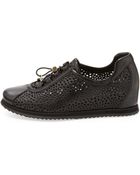 Stuart Weitzman Onyourmark Perforated Wedge Sneaker - Lyst