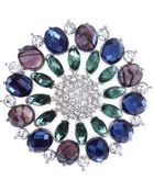 Jones New York Silver-Tone Crystal And Jewel Cluster Pin - Lyst