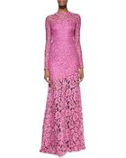 Alexis Belgrade Lace Long-sleeve Gown Orchid X-small - Lyst