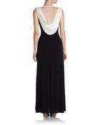 Calvin Klein Sequin-Cowlneck Jersey Gown - Lyst