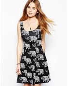 Asos Skater Dress in Elephant Print - Lyst