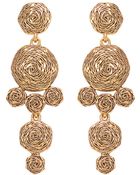 Oscar de la Renta Golden Swirl Drop Clip-on Earrings - Lyst