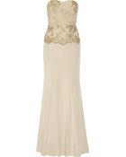 Badgley Mischka Embroidered Tulle And Silk-Blend Gown - Lyst