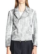 3.1 Phillip Lim Contrast Cropped Motorcycle Jacket - Lyst