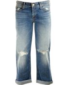 Mother Pretender Crop And Roll Jean - Lyst