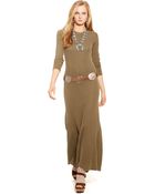 Polo Ralph Lauren Longsleeve Waffleknit Maxi Dress - Lyst