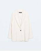 Zara Oversized Structured Three-Quarter Length Coat - Lyst