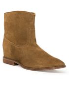 Mango Wedge Suede Ankle Boots - Lyst