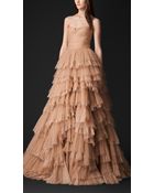 Burberry Tulle and Silk Organza Bustier Evening Gown - Lyst