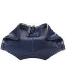 Alexander McQueen Blue Leather 'De Manta' Small Clutch - Lyst