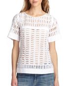 Rebecca Taylor Voile Eyelet Top - Lyst