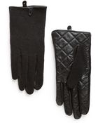 Mango Leather Wool-Blend Gloves - Lyst