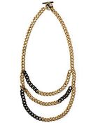 Michael Kors Two-Tone Multi-Row Chain Necklace - Lyst