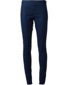 MSGM Leather Look Slim Trousers - Lyst