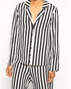 Asos Mono Stripe Pajama Top - Lyst