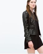 Zara Peplum Biker Jacket - Lyst