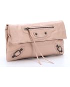 Balenciaga Pale Pink Lambskin Classic Envelope Clutch - Lyst