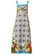 Dolce & Gabbana Sicilian Orange-Print Jacquard Dress - Lyst