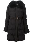 Moschino Cheap & Chic Fox Fur Trim Coat - Lyst