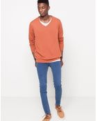 Pull&Bear Basic V Neck Jersey - Lyst