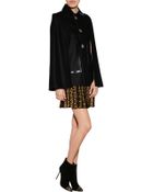 DSquared² Wool Blend Cape With Patent Trim - Lyst