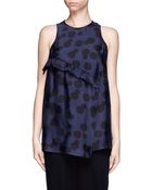 Stella McCartney Polka Dot Asymmetric Ruffle Top - Lyst