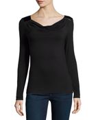 Laundry By Shelli Segal Drape-Back Jersey Top - Lyst