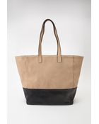 Forever 21 Faux Leather Colorblocked Tote - Lyst
