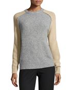 Halston Heritage Wool-Cashmere Blend Colorblock Sweater - Lyst