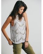 Free People Mock Neck Embellished Tank - Lyst