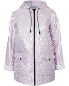 Topshop Quilted Plastic Mac - Lyst