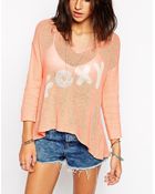 Wildfox Foxy V Neck Jumper - Lyst