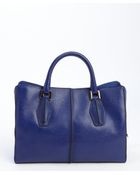 Tod's Royal Navy Leather Mini Top Handle Bag - Lyst