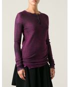 Avant Toi Raw Button Top - Lyst